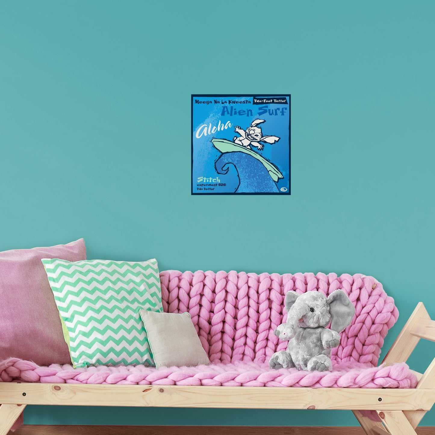 Lilo & Stitch: Stitch Alien Surf Mural - Officially Licensed Disney Removable Adhesive Decal