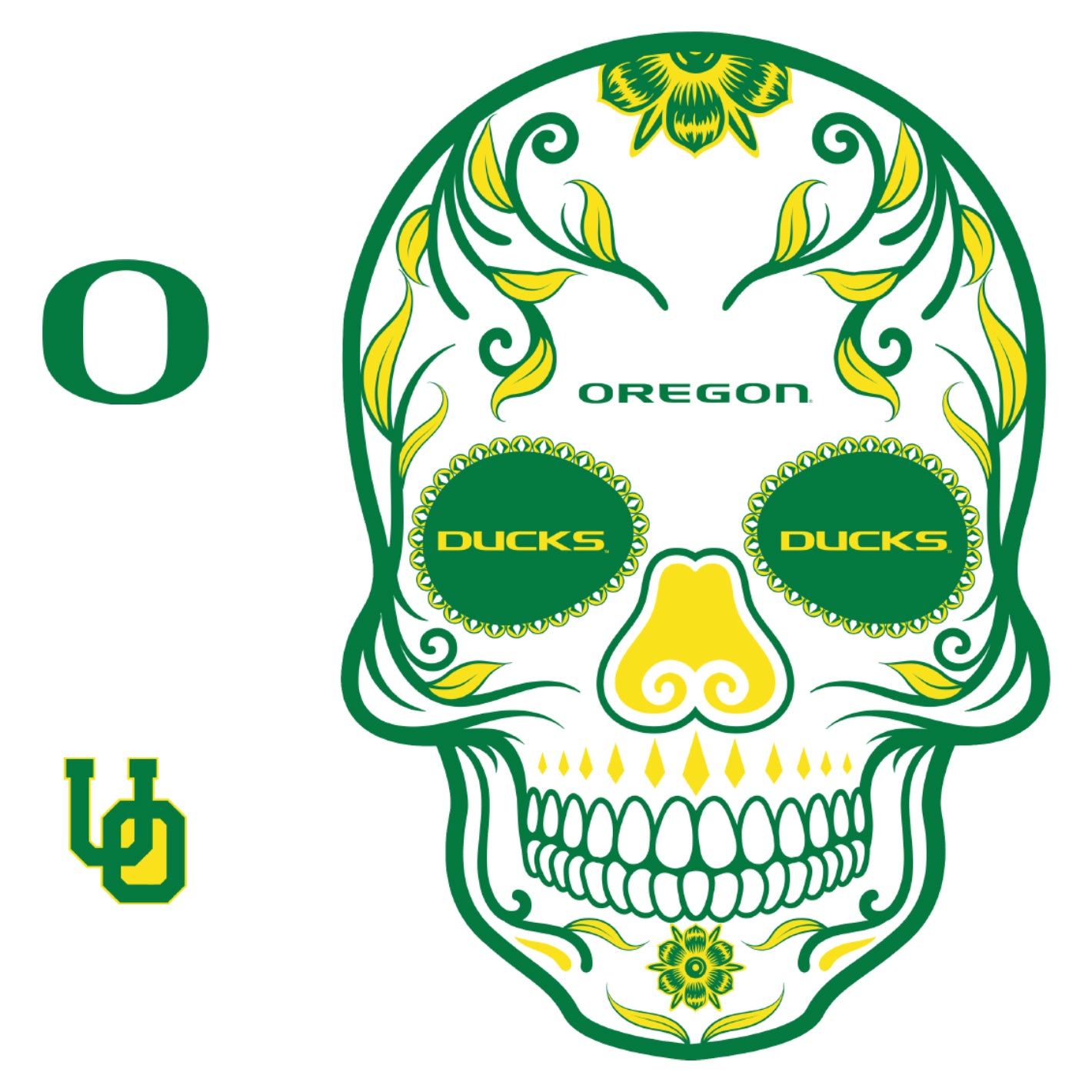 Oregon Ducks - RealBig Sugar Skull Collection - Official NCAA - Reusab ...