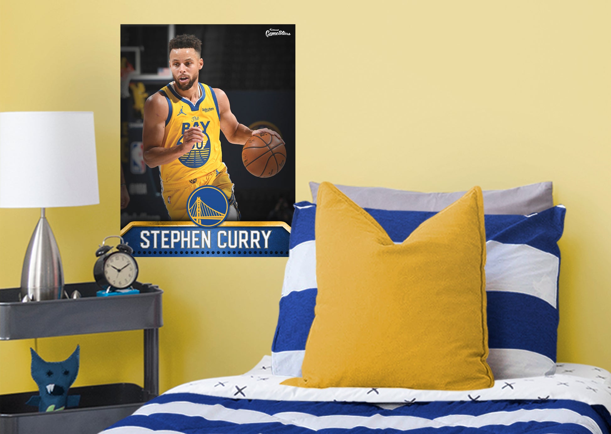 Golden State Warriors: Stephen Curry 2021 Black Jersey - NBA Removable Adhesive Wall Decal Life-Size Athlete +2 Wall Decals 34W x 78H