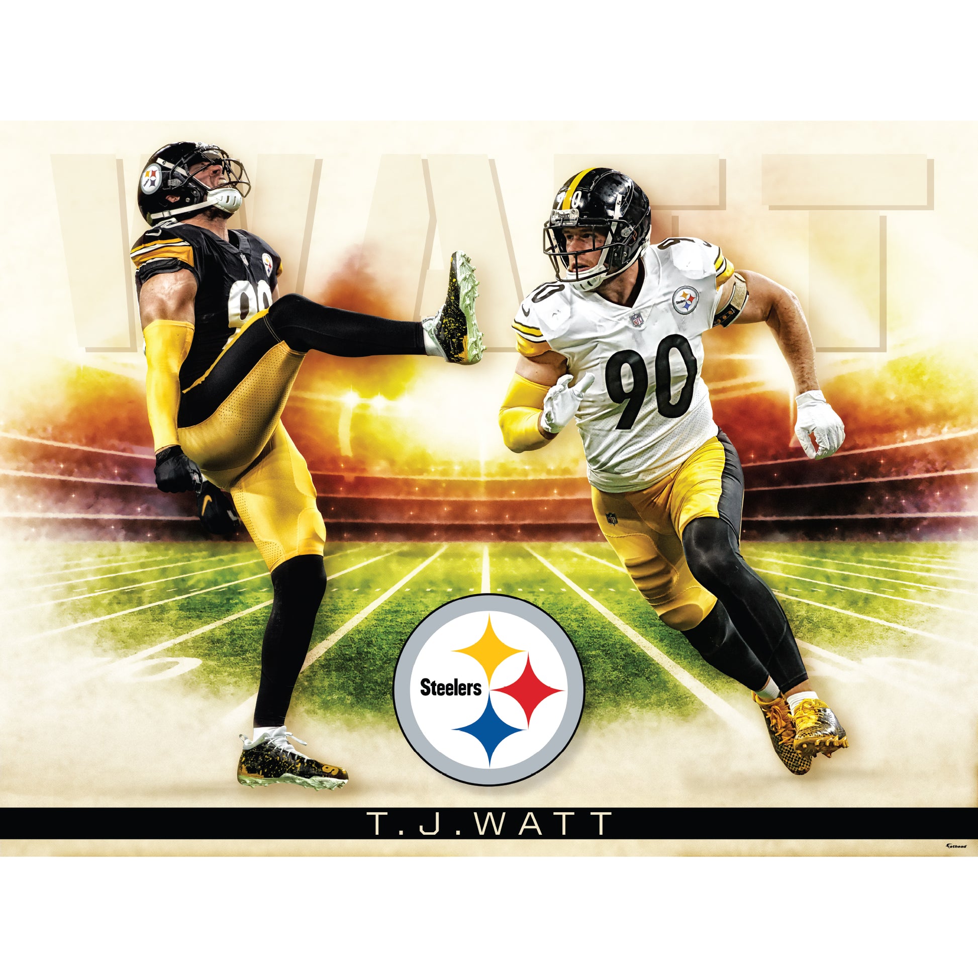 Pittsburgh Steelers: T.J. Watt Icon Poster - Officially Licensed NFL R – Fathead