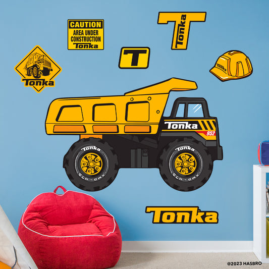 Tonka Trucks: Mighty Dump Truck Classic RealBig        - Officially Licensed Hasbro Removable     Adhesive Decal