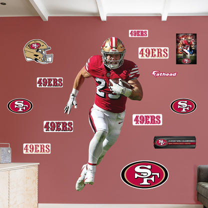 San Francisco 49ers: Christian McCaffrey 2022        - Officially Licensed NFL Removable     Adhesive Decal