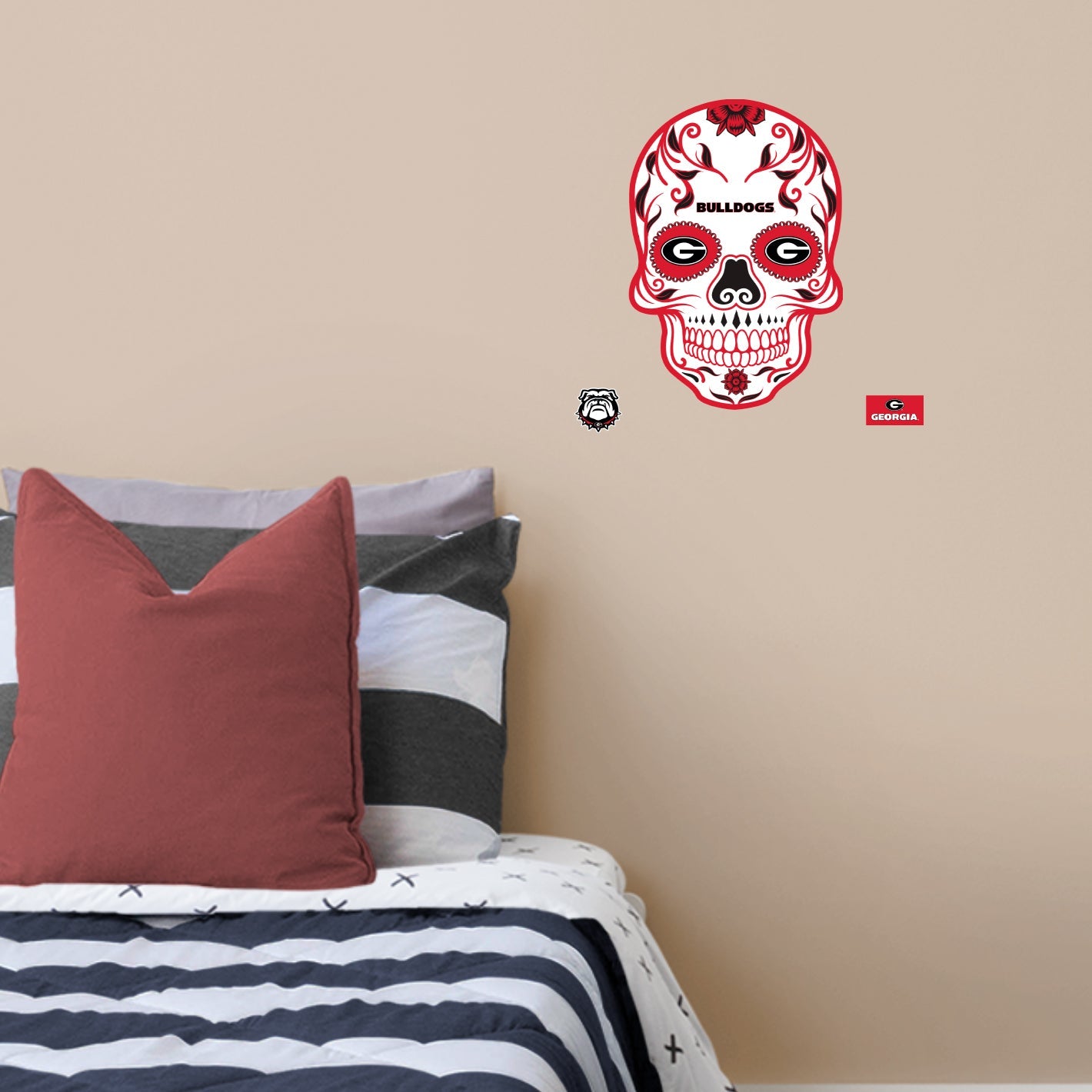 Georgia Bulldogs: Skull - Officially Licensed NCAA Removable Adhesive Decal