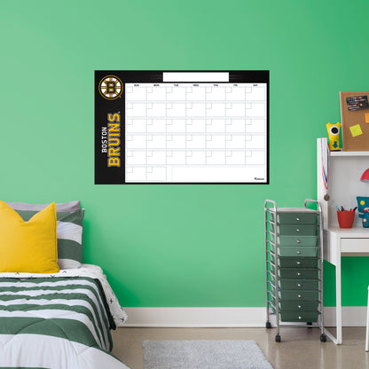 Boston Bruins Dry Erase Calendar  - Officially Licensed NHL Removable Wall Decal