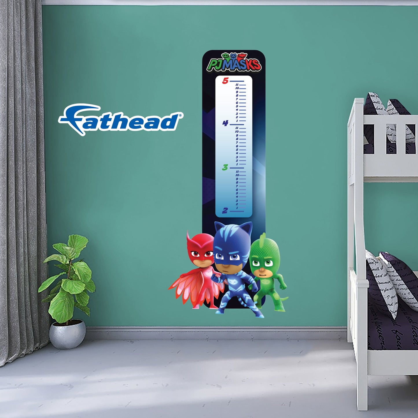 PJ Masks: Let's Fight Growth Chart - Officially Licensed Hasbro Removable Adhesive Decal