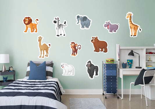 Jungle:  Happy Faces Collection        -   Removable Wall   Adhesive Decal
