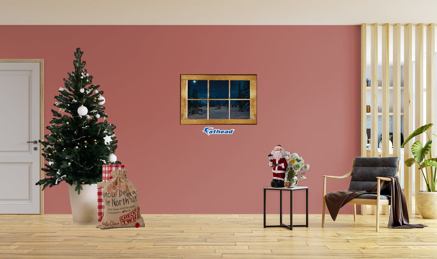 Christmas:  Forest Night Instant Windows        -   Removable     Adhesive Decal