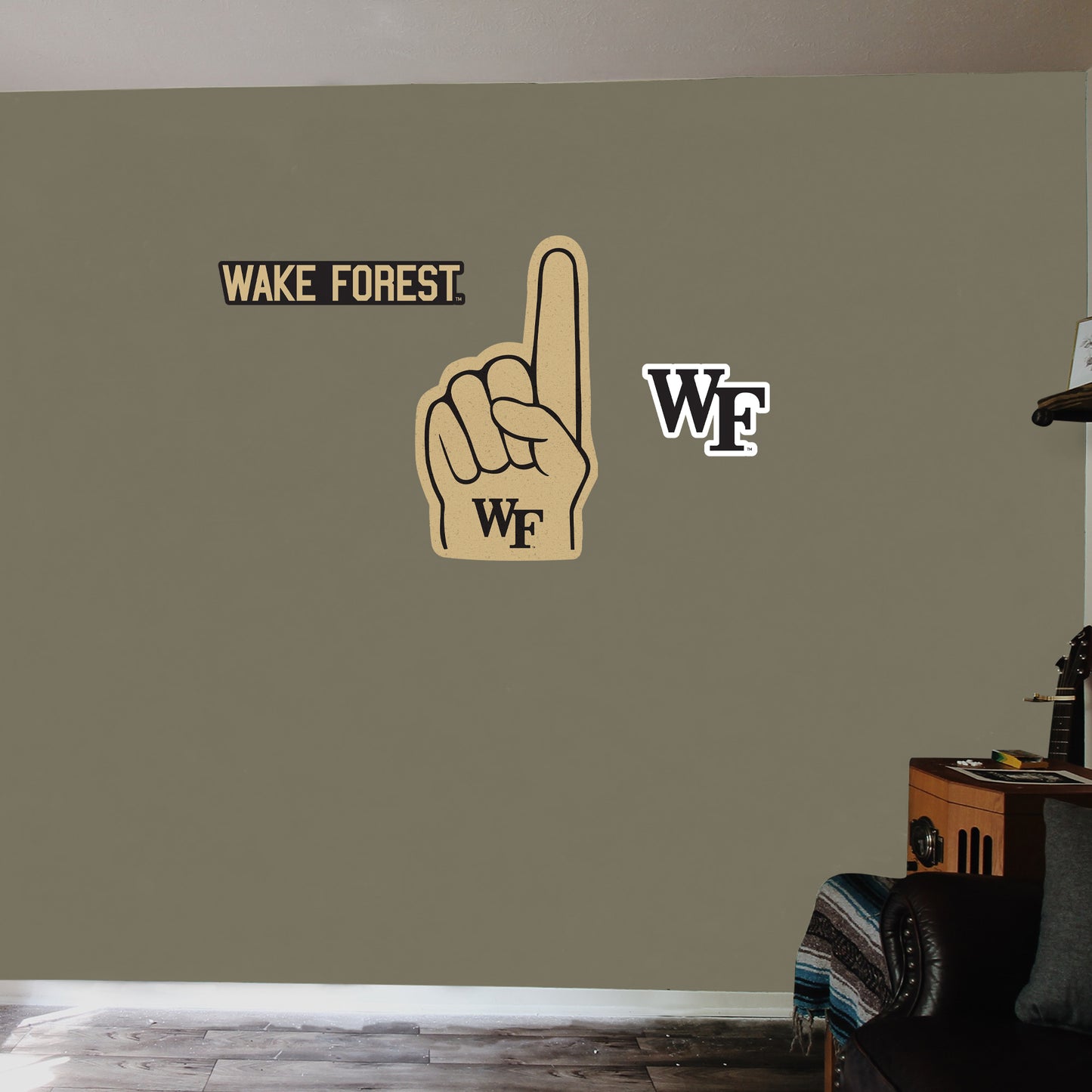 Wake Forest Demon Decons:    Foam Finger        - Officially Licensed NCAA Removable     Adhesive Decal