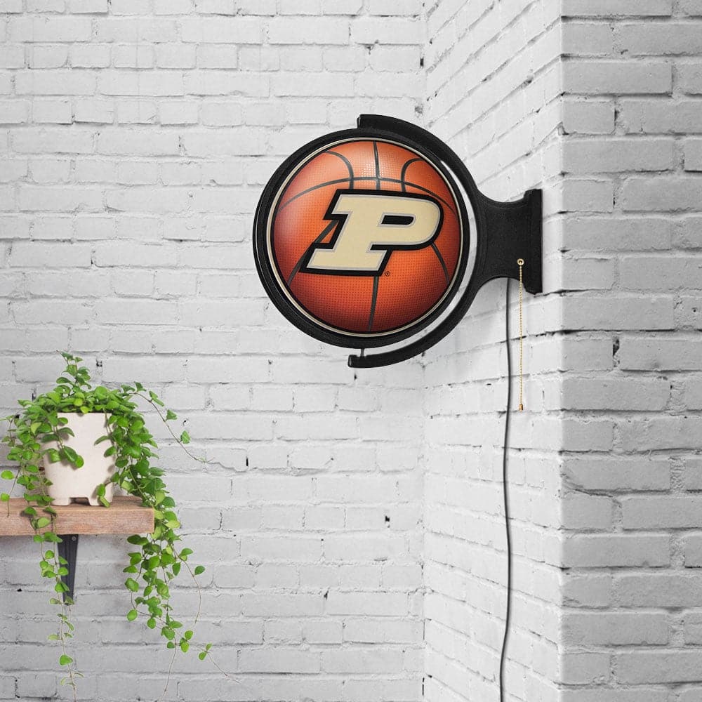 Purdue Boilermakers: Basketball - Original Round Rotating Lighted Wall Sign - The Fan-Brand