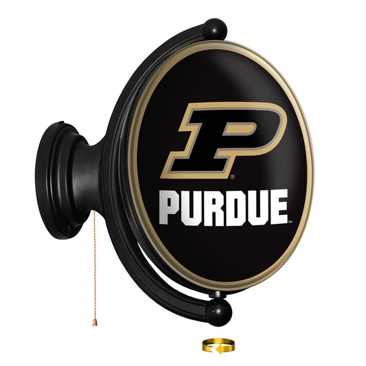 Purdue Boilermakers: Original Oval Rotating Lighted Wall Sign - The Fan-Brand