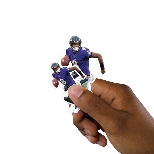 Sheet of 5 -Baltimore Ravens: Lamar Jackson  Player MINIS        - Officially Licensed NFL Removable     Adhesive Decal
