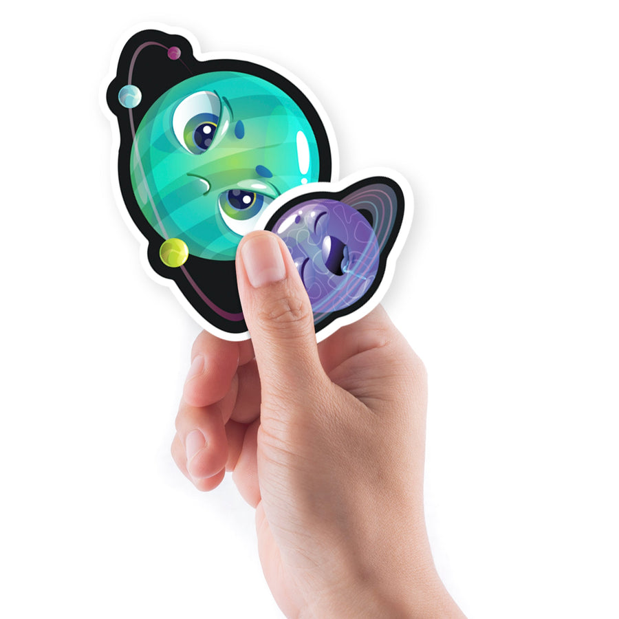 Sheet of 5 -Planets:  Reaction Minis        -   Removable    Adhesive Decal