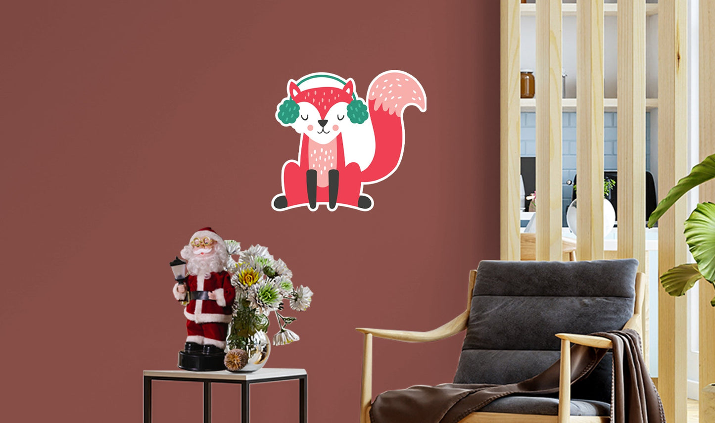 Christmas: Listening to Music Icon - Removable Adhesive Decal