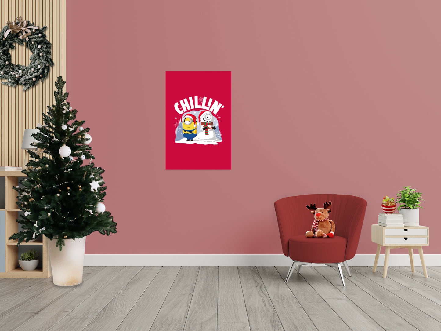 Minions Holiday:  Chillin Mural        - Officially Licensed NBC Universal Removable     Adhesive Decal