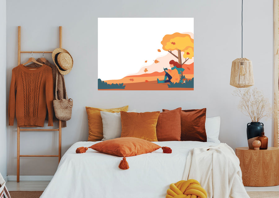 Seasons Decor: Autumn Reading Dry Erase        -   Removable Wall   Adhesive Decal