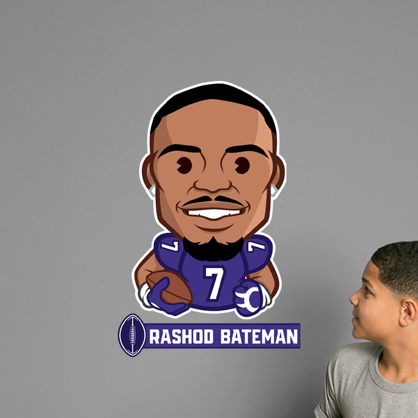 Baltimore Ravens: Rashod Bateman Emoji - Officially Licensed NFLPA Removable Adhesive Decal