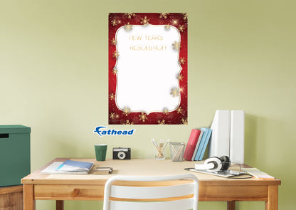 New Year: Golden Snowflakes Dry Erase - Removable Adhesive Decal