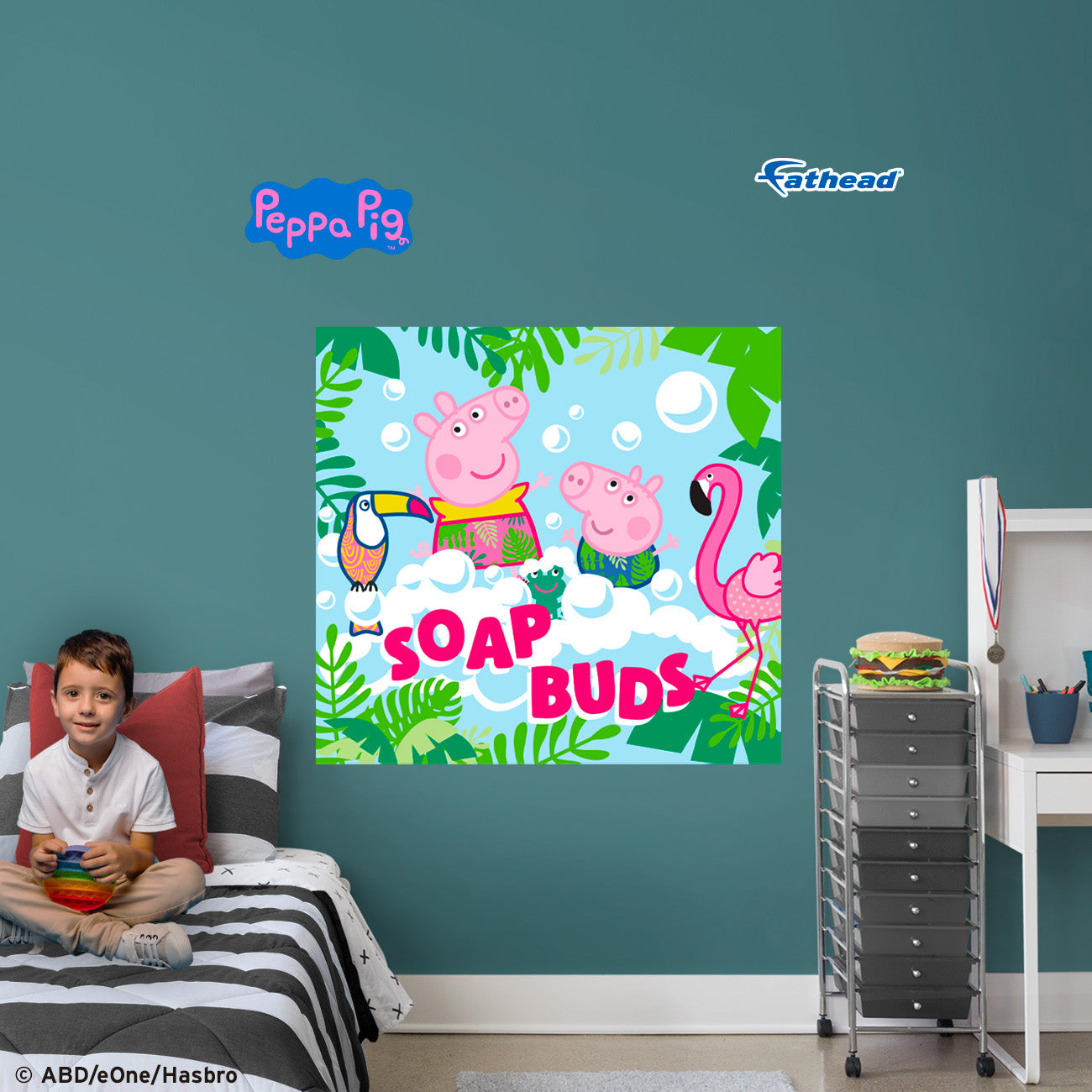 Peppa Pig: Soap Buds Poster - Officially Licensed Hasbro Removable Adhesive Decal