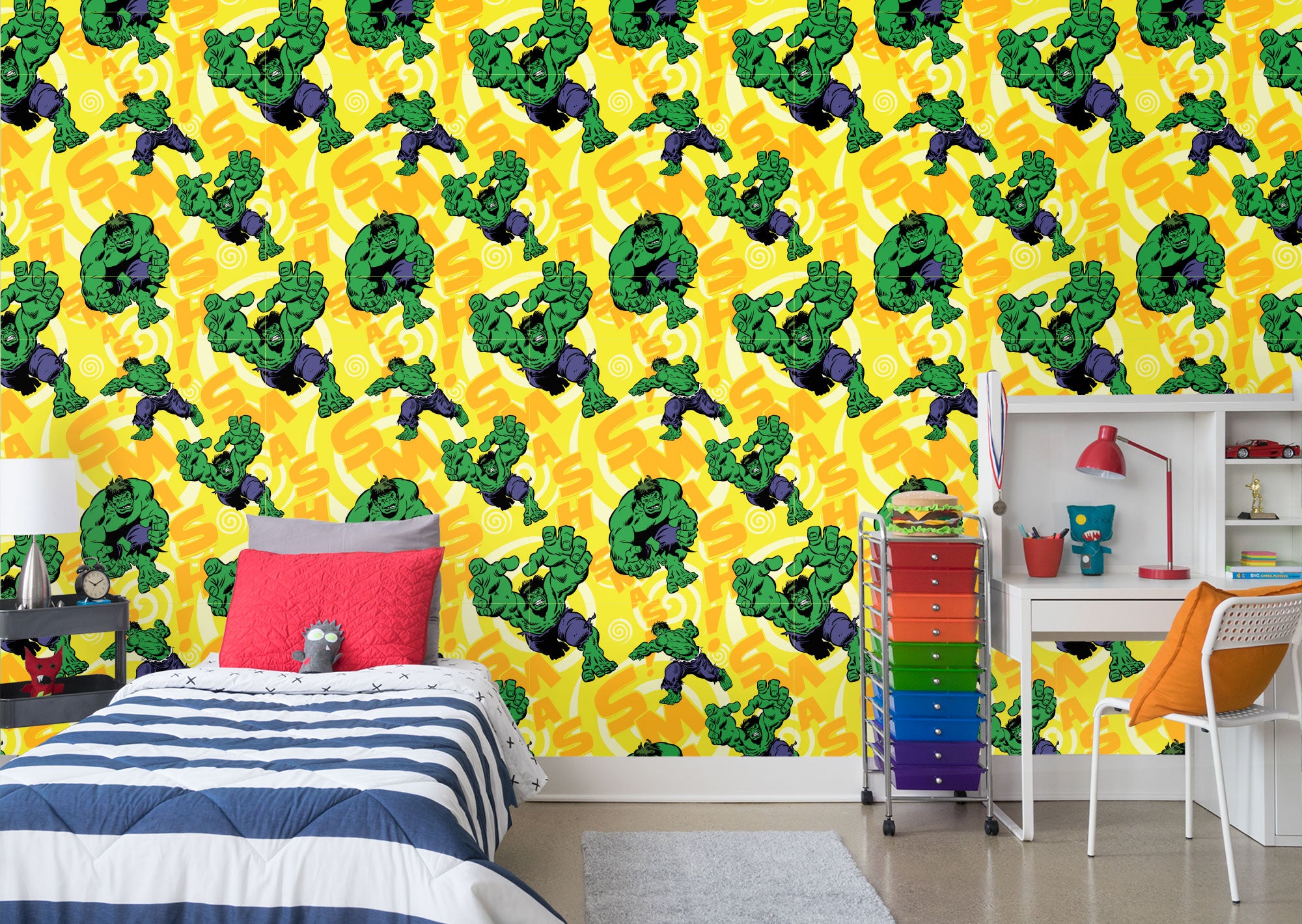 Hulk Smash Yellow  Officially Licensed Marvel Peel  Stick Wallpaper   Fathead