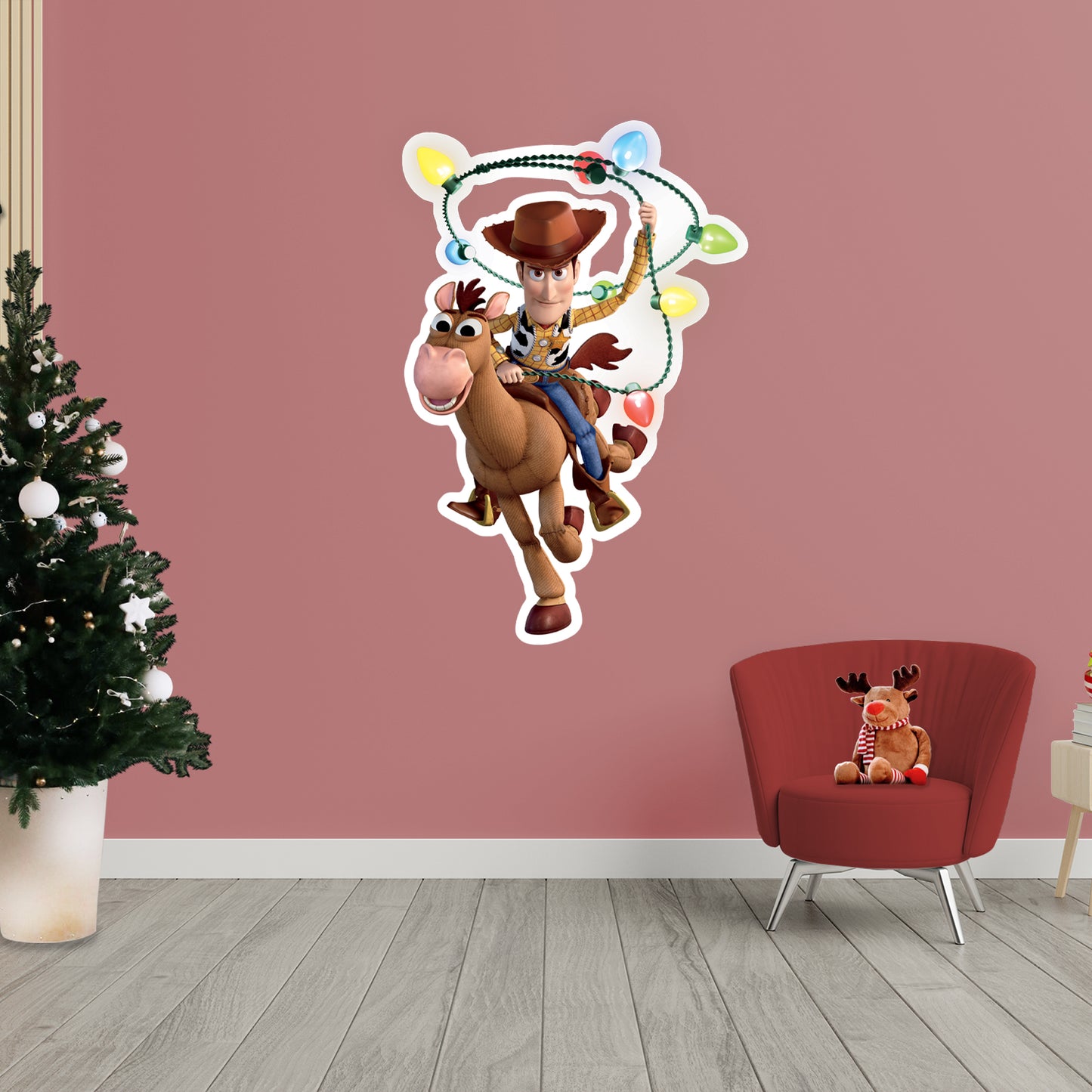 Pixar Holiday: Woody & Bullseye Lasso RealBig        - Officially Licensed Disney Removable     Adhesive Decal