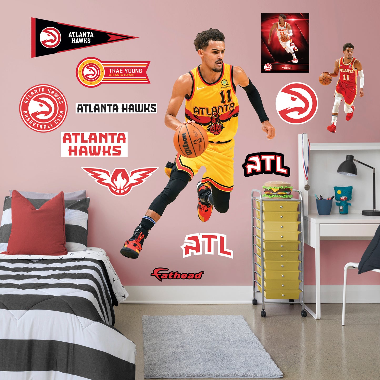 Atlanta Hawks: Trae Young 2022 City Jersey        - Officially Licensed NBA Removable     Adhesive Decal