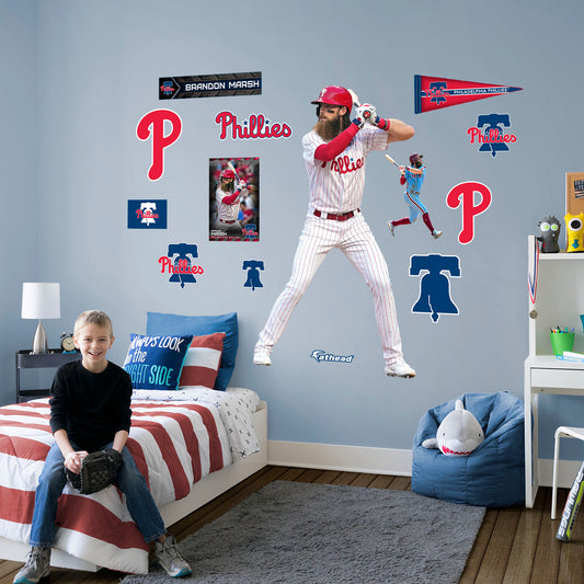 Philadelphia Phillies: Brandon Marsh         - Officially Licensed MLB Removable     Adhesive Decal