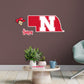 Nebraska Cornhuskers:   State of Nebraska Logo        - Officially Licensed NCAA Removable     Adhesive Decal