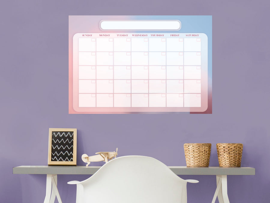 Calendars: Pastel One Month Calendar Dry Erase - Removable Adhesive Decal