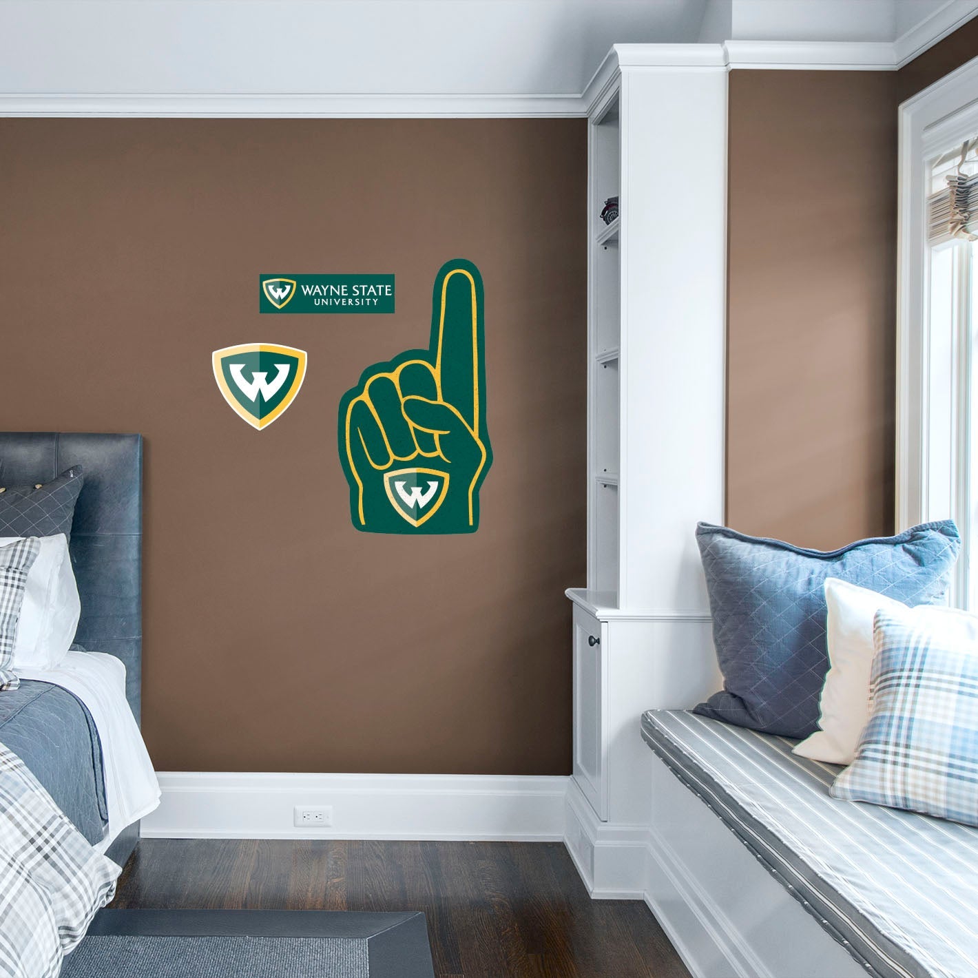 Wayne State Warriors: Foam Finger - Officially Licensed NCAA Removable Adhesive Decal