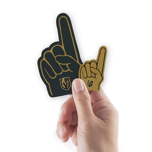 Vegas Golden Knights:    Foam Finger Minis        - Officially Licensed NHL Removable     Adhesive Decal