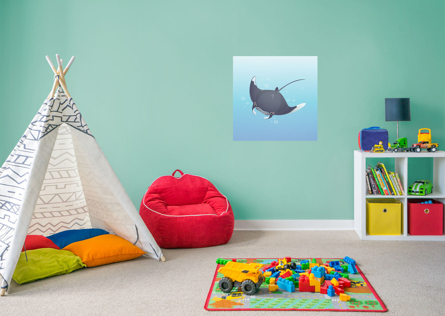 Nursery:  Sea Cat Mural        -   Removable Wall   Adhesive Decal