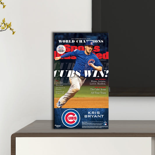 Chicago Cubs: Kris Bryant November 2016 Champions Commemorative Sports Illustrated Cover Mini Cardstock Cutout - Officially Licensed MLB Stand Out