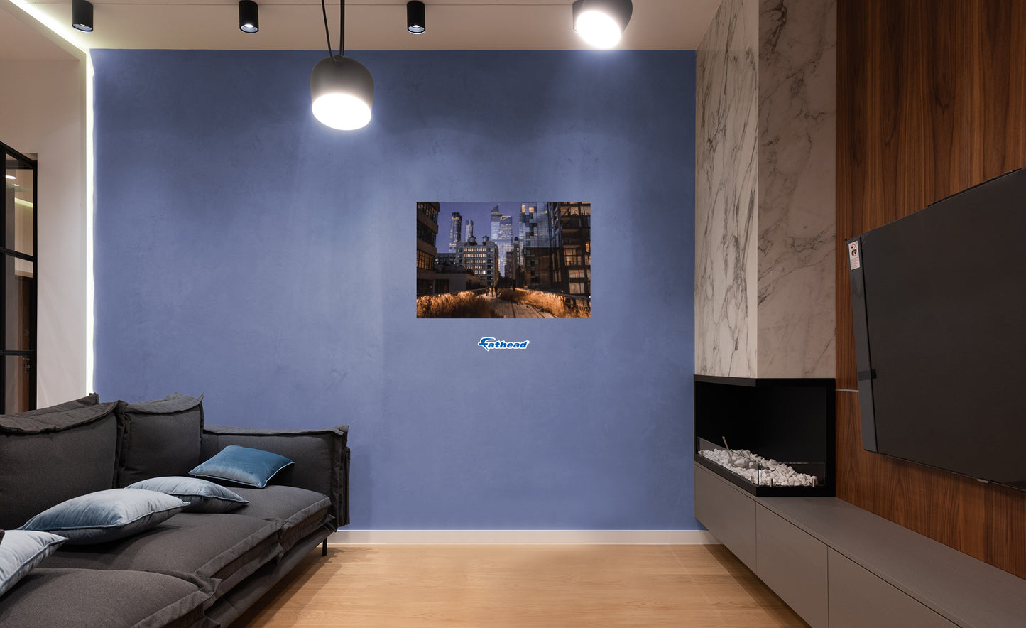 Generic Scenery:  Night Lights Poster        -   Removable     Adhesive Decal