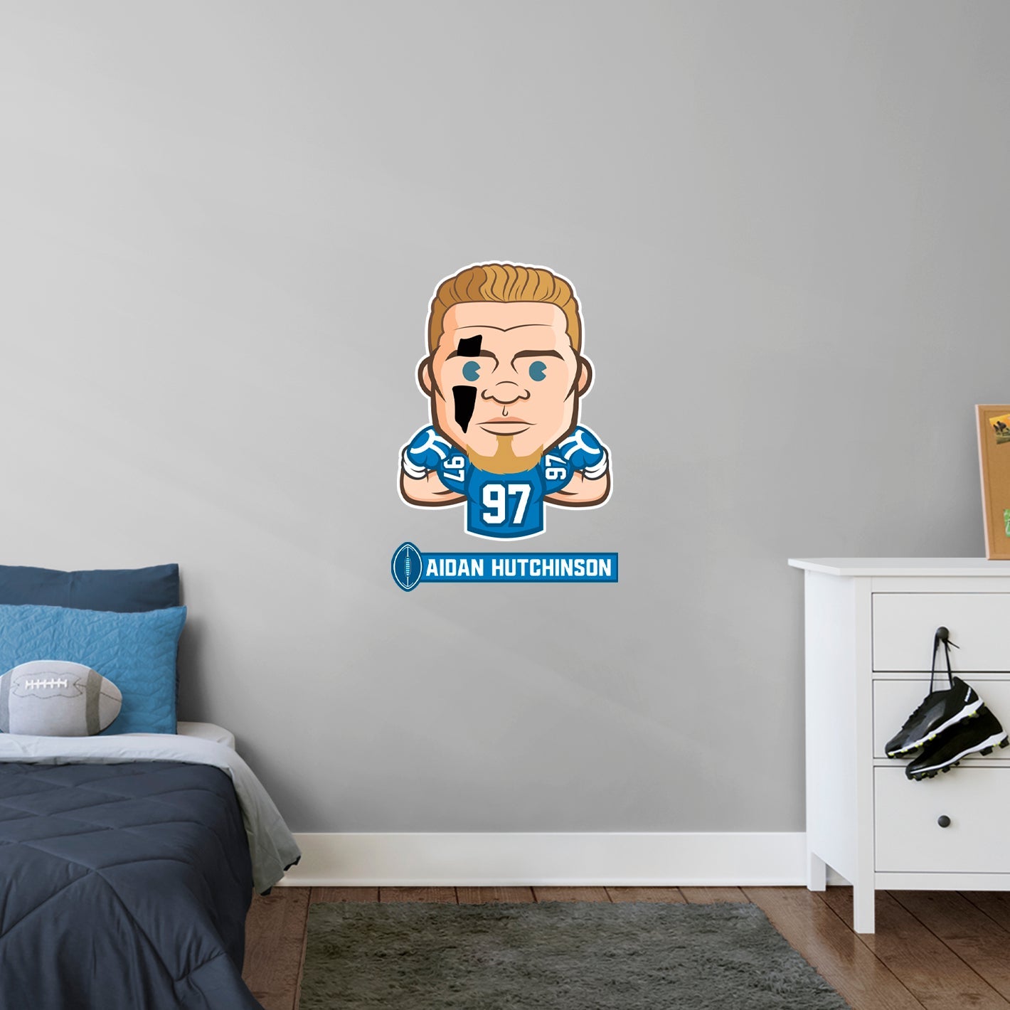 Detroit Lions: Aidan Hutchinson Emoji - Officially Licensed NFLPA Removable Adhesive Decal