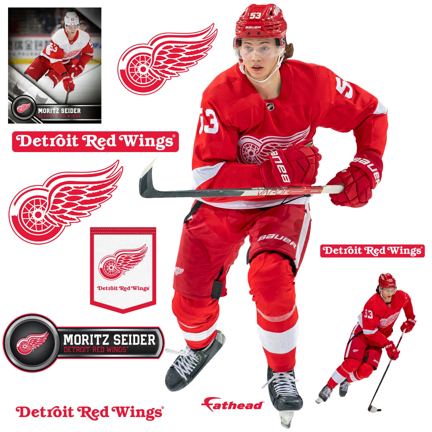 Moritz Seider Detroit Red Wings Impact Jersey Frame