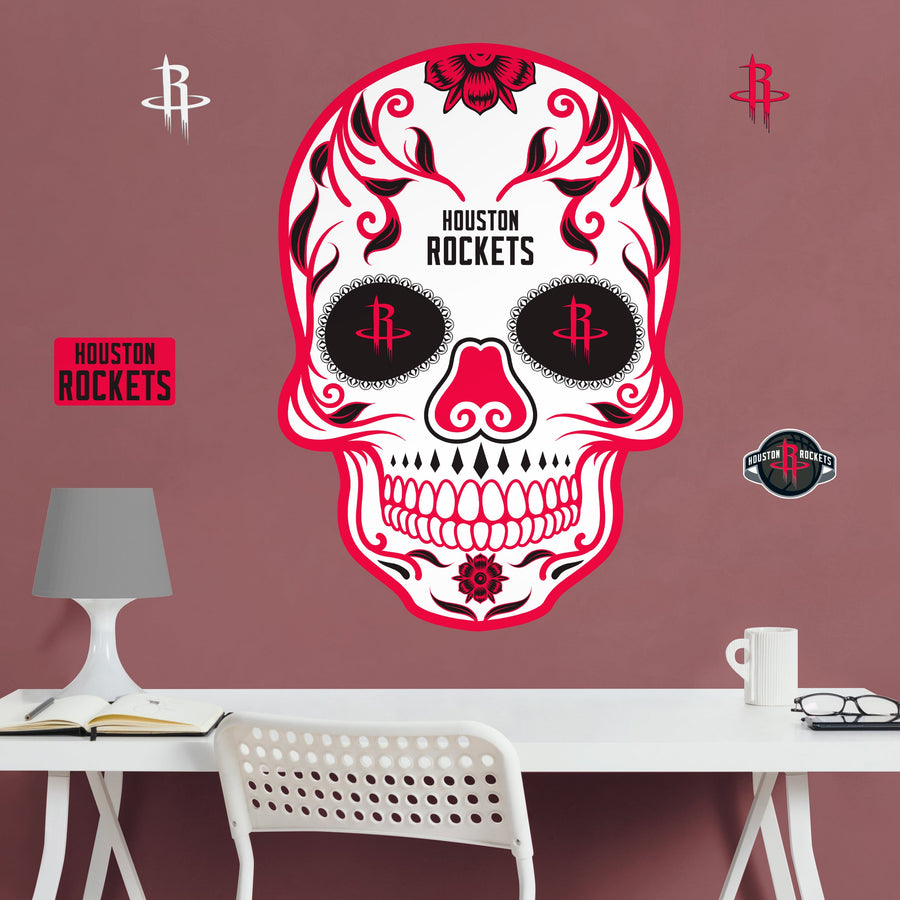 Houston Rockets - RealBig Sugar Skull Collection - Official NBA - Reusable Vinyl Wall Decals
