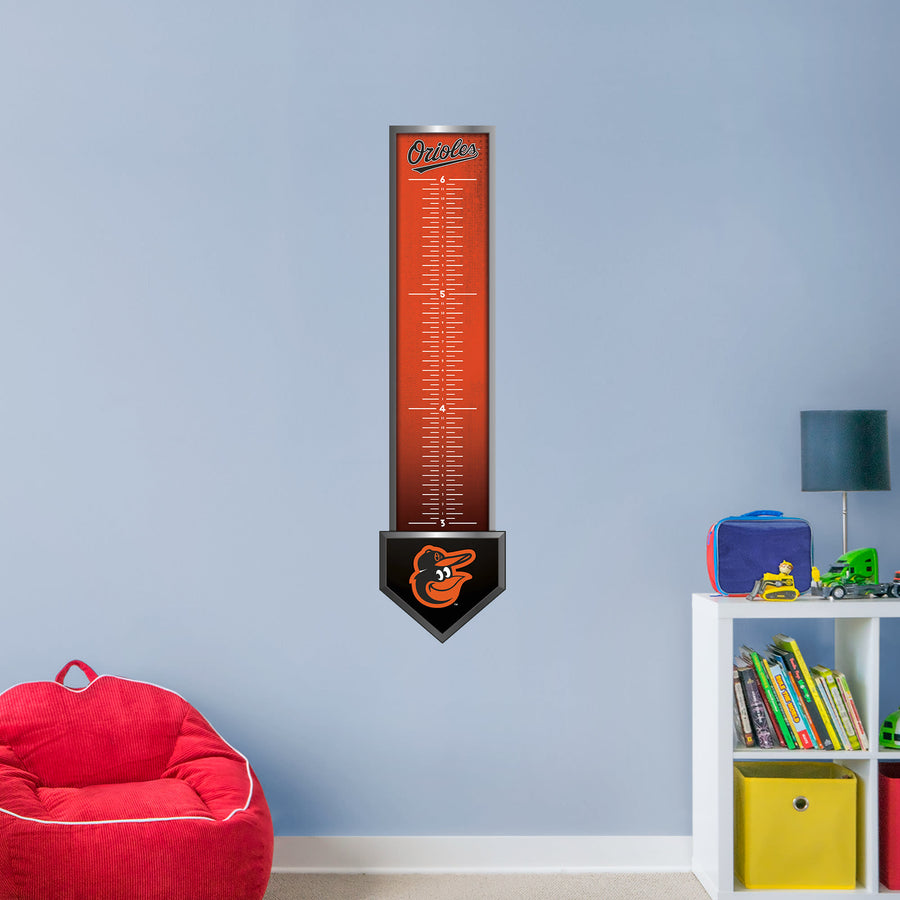 Baltimore Orioles - Growth Chart - Official MLB - Reusable Vinyl Wall Decal