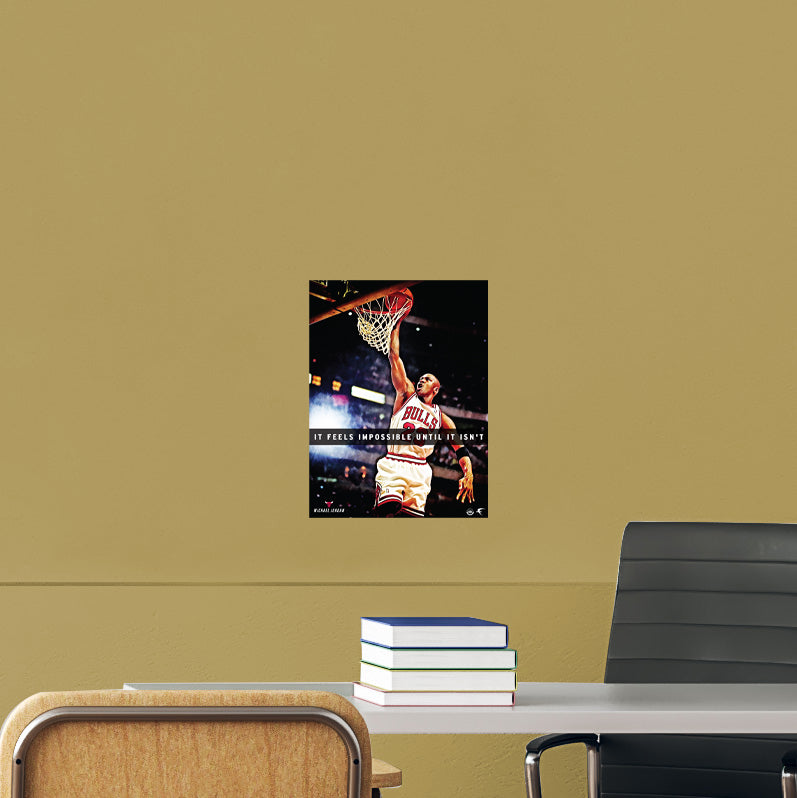 Chicago Bulls: Michael Jordan Dunk Motivational Poster - Officially Licensed NBA Removable Adhesive Decal