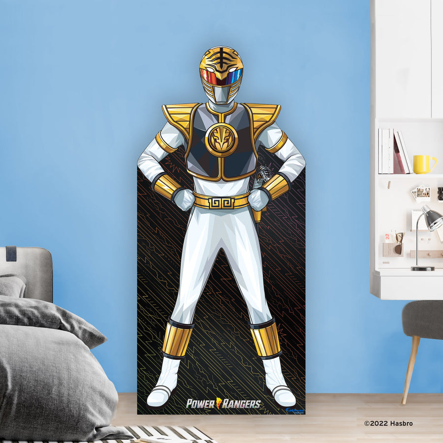 Power Rangers White Ranger - Life-Size Stand Out - Official Hasbro - Foam Core Cutout