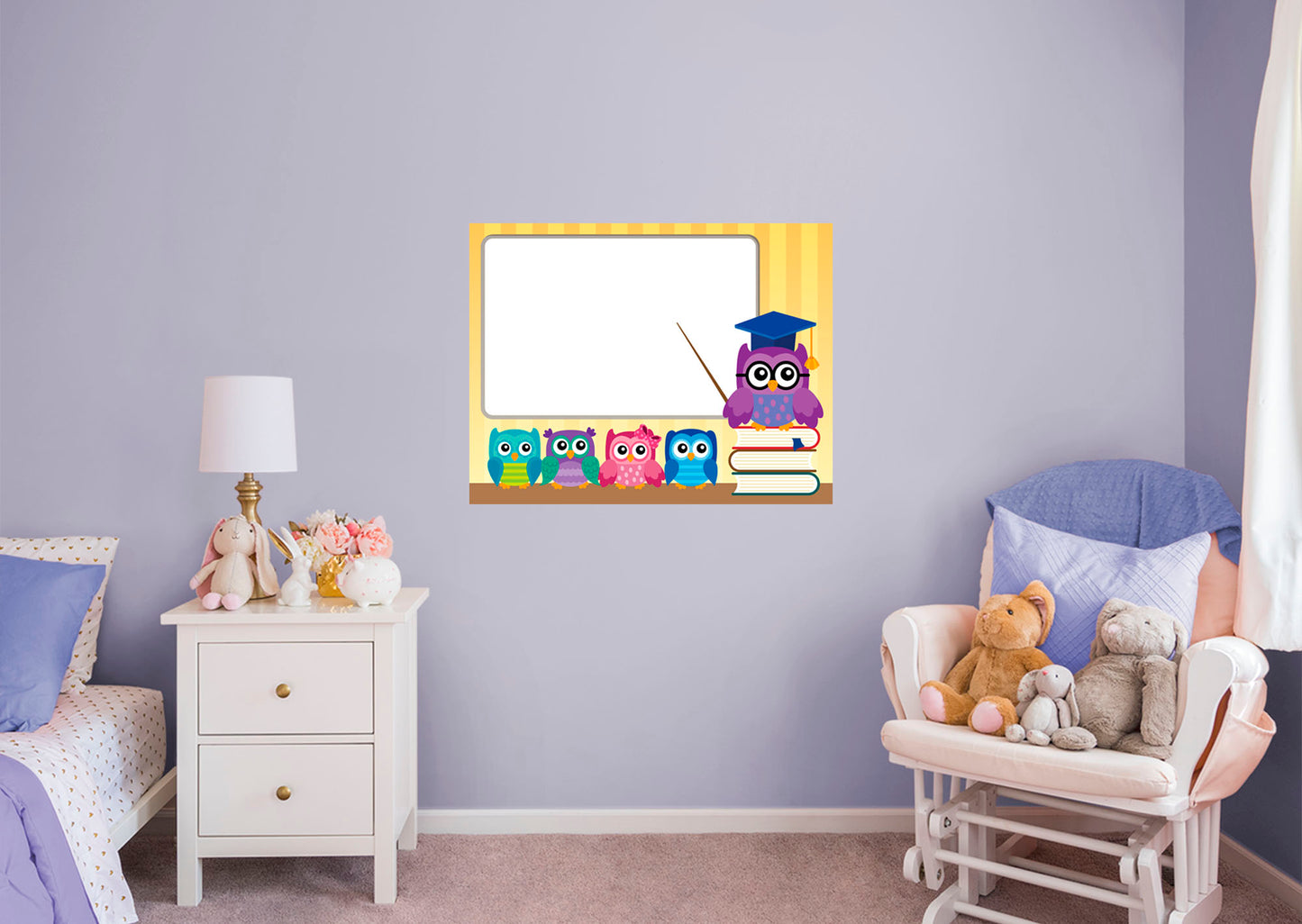 Nursery: Owl Books Dry Erase        -   Removable Wall   Adhesive Decal