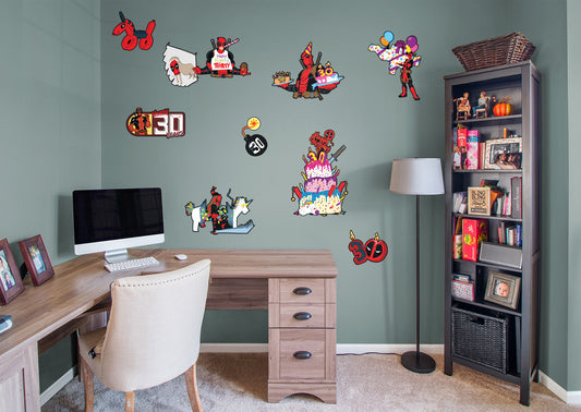 Deadpool:  Nerdy 30 Birthday Party Collection        - Officially Licensed Marvel Removable Wall   Adhesive Decal