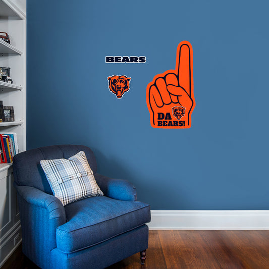 Chicago Bears:   Foam Finger        - Officially Licensed NFL Removable     Adhesive Decal