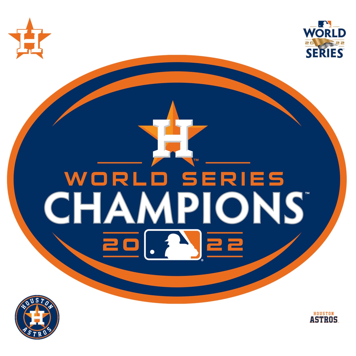 Houston Astros 2022 World Series Champions MLB Decals Set (3 Pcs.)