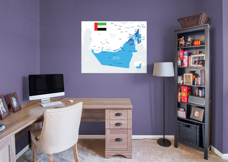 Maps of Asia: United Arab Emirates Mural        -   Removable Wall   Adhesive Decal
