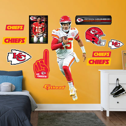 Kansas City Chiefs: Patrick Mahomes II  Rush        - Officially Licensed NFL Removable     Adhesive Decal