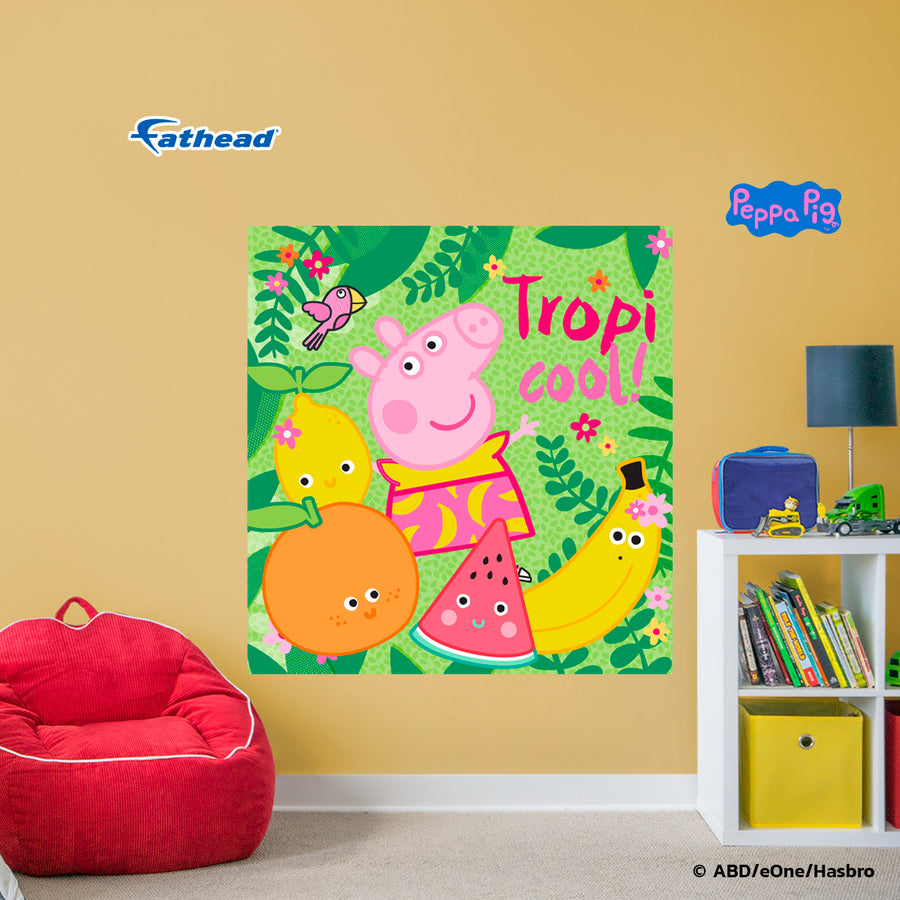 Peppa Pig - Tropi Cool - Peel & Stick Poster - Official Hasbro - Peppa Pig - Reusable Vinyl Wall Decal