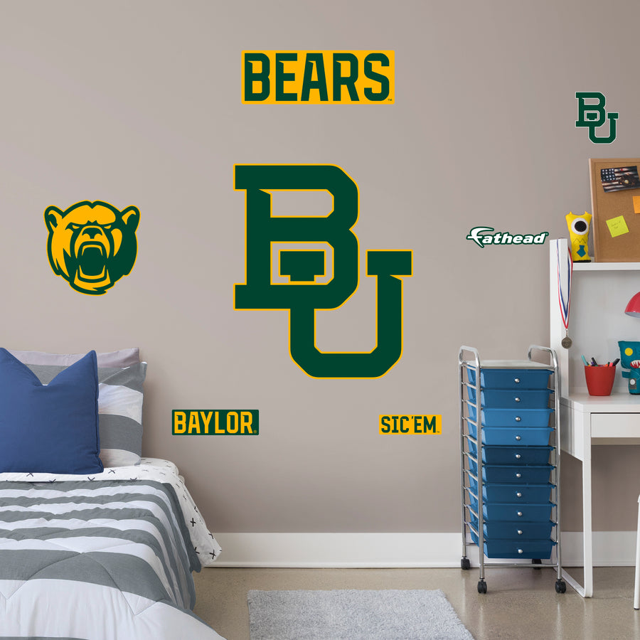 Baylor Bears - RealBig Logo Collection - Official NCAA - Reusable Vinyl Wall Decals