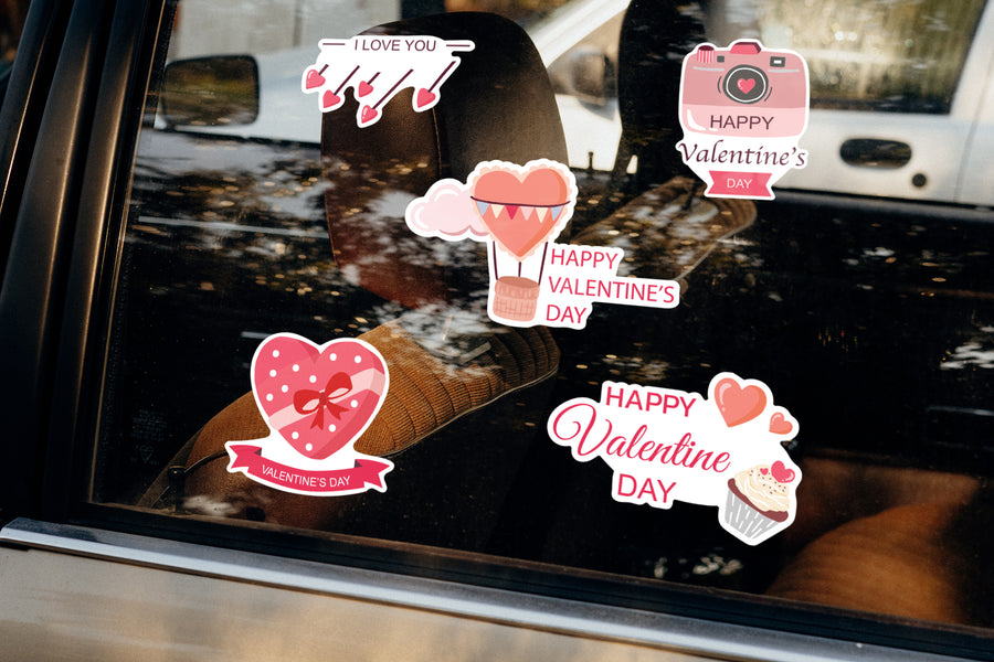 Valentine's Day: Love Message Window Clings - Removable Window Static Decal
