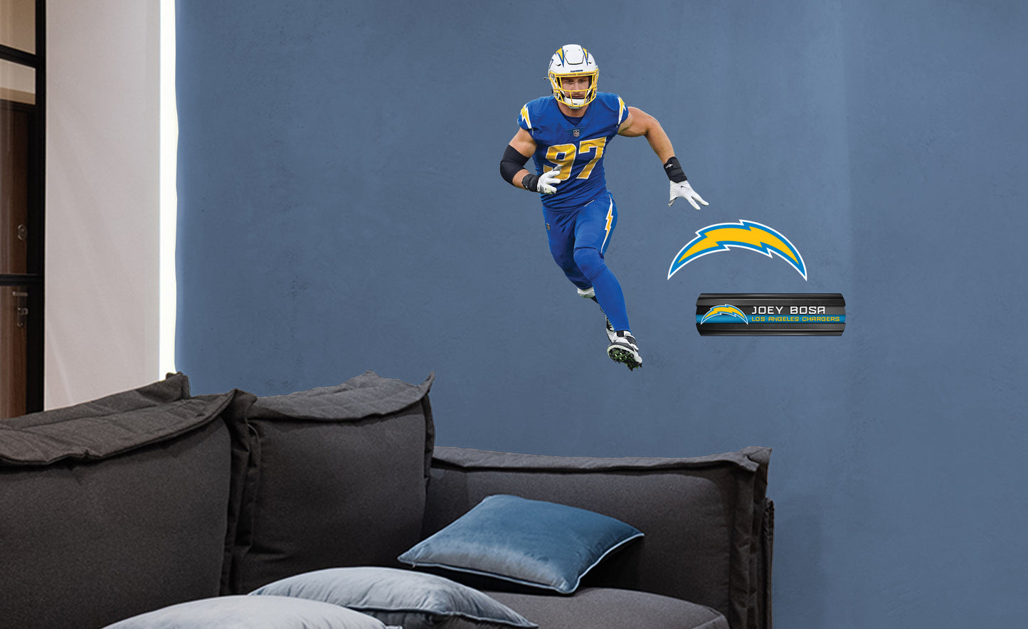 Los Angeles Chargers: Joey Bosa 2021        - Officially Licensed NFL Removable     Adhesive Decal
