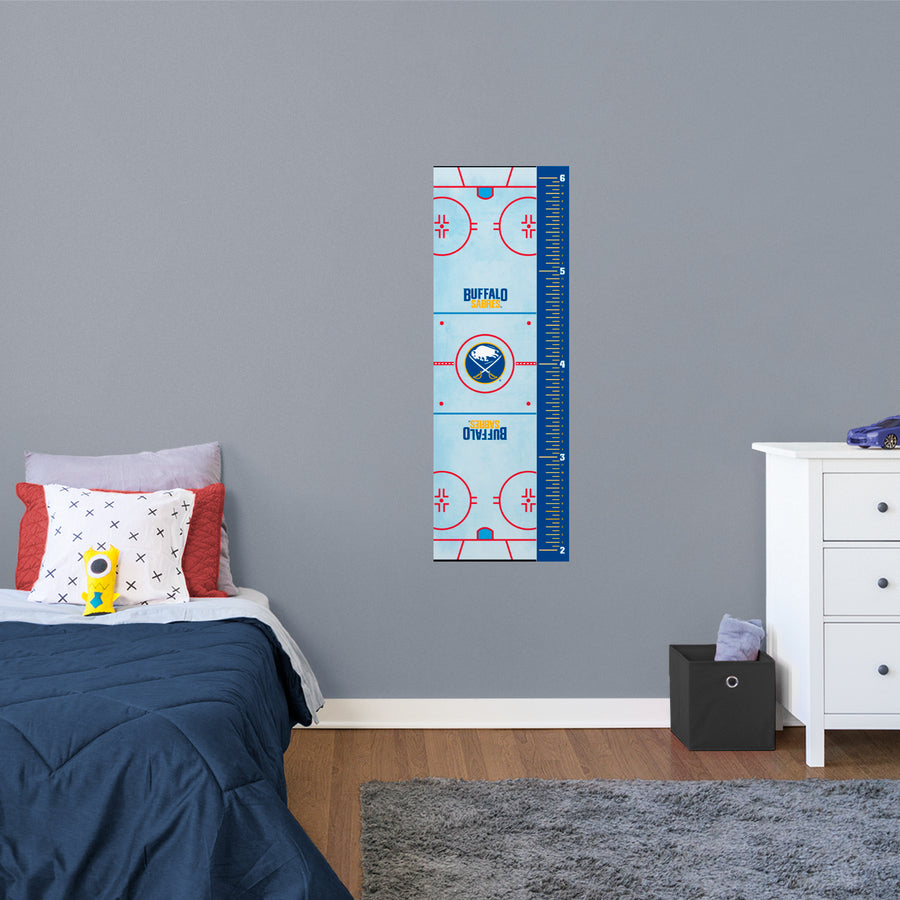 Rink - Growth Chart - Official NHL - Buffalo Sabres - Reusable Vinyl Wall Decal